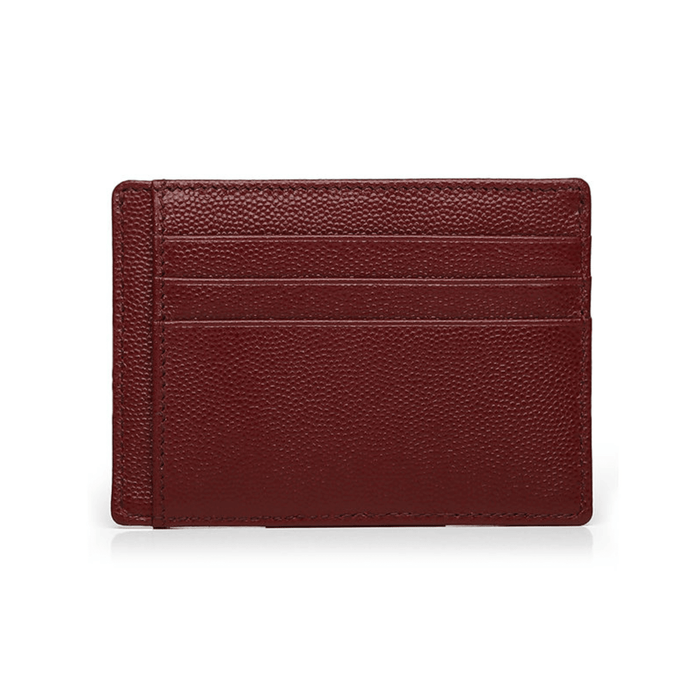 Designer Burgundy Leather Card Holder