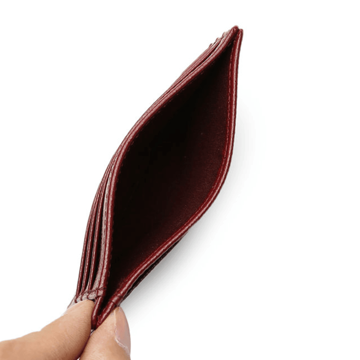 Designer Burgundy Leather Card Holder