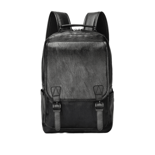 Designer Classic Black Leather Backpack