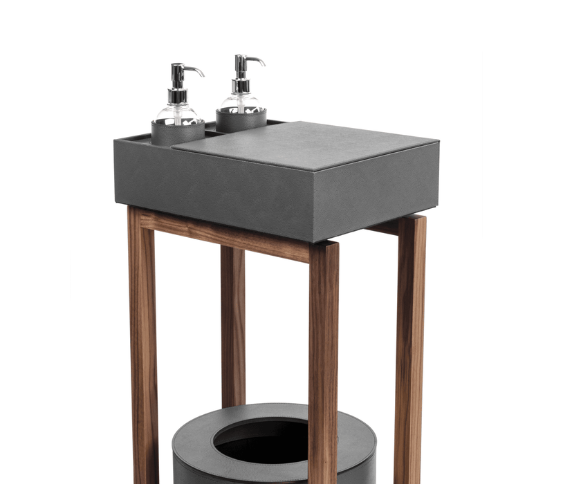 Stylish Igea sanitizing stand featuring a sophisticated box for home or office