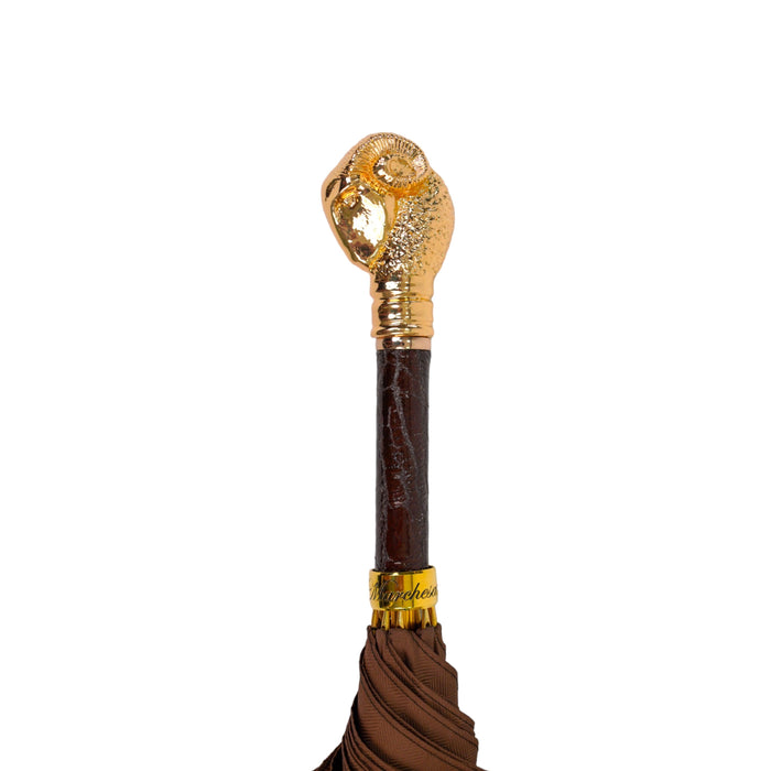 Designer Elegant Tobacco Umbrella with Gold Ram Handle