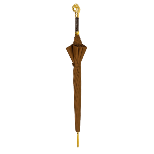 Designer Elegant Tobacco Umbrella with Gold Ram Handle