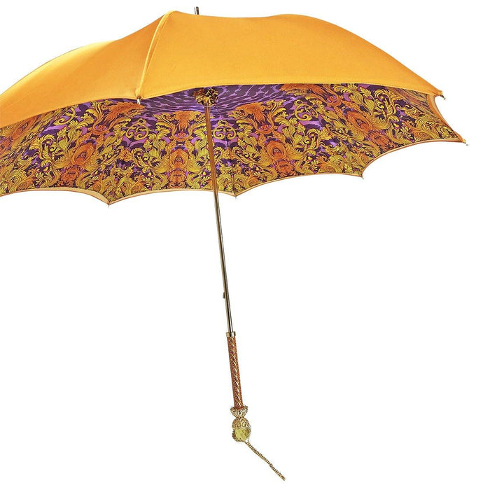 Designer Fantastic Orange Umbrella with Leopard Print