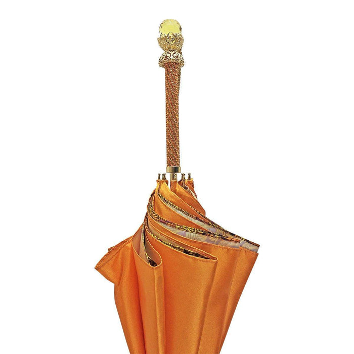 Designer Fantastic Orange Umbrella with Leopard Print