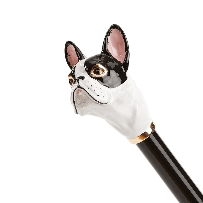 Designer French Bulldog Handle Black Umbrella