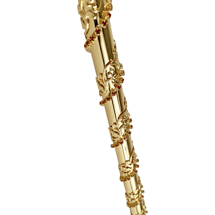 Designer Gold-plated 24K Walking Stick with Crystals