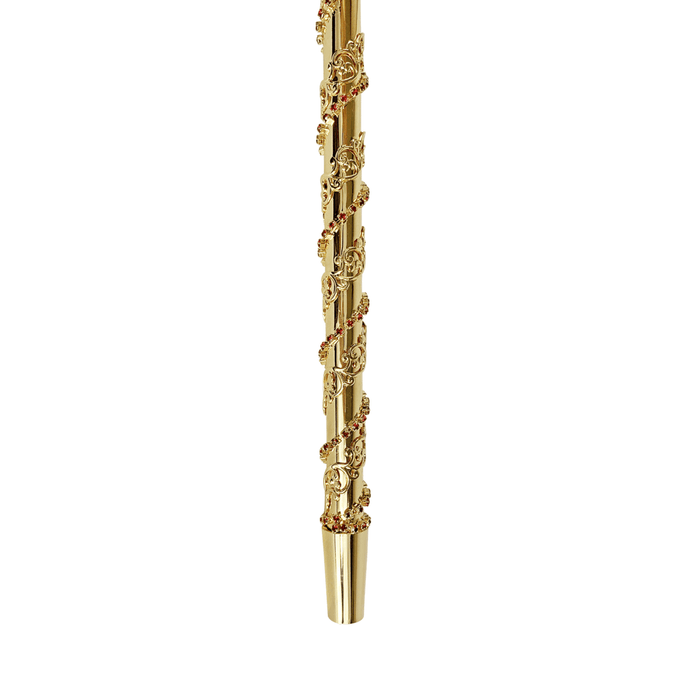 Designer Gold-plated 24K Walking Stick with Crystals