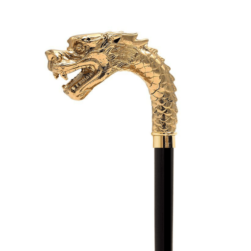 Designer Golden Dragon Handle Walking Cane