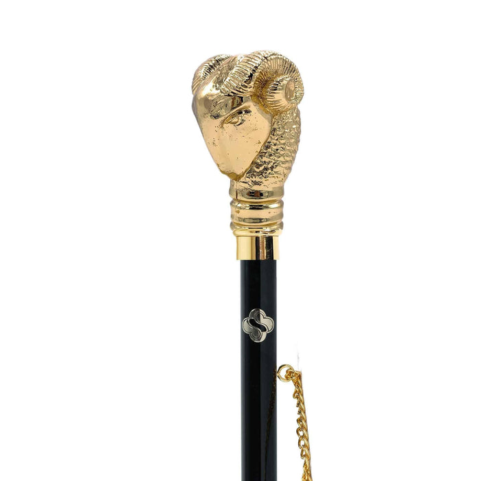 Designer Golden Ram's Head Grip Shoehorn