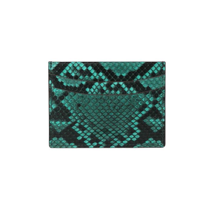 Designer Green Python Leather Card Holder