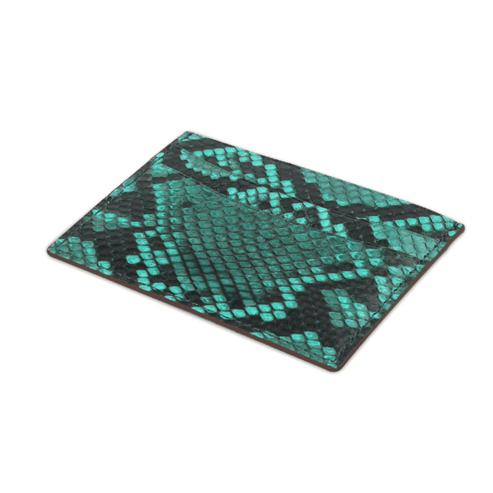 Designer Green Python Leather Card Holder