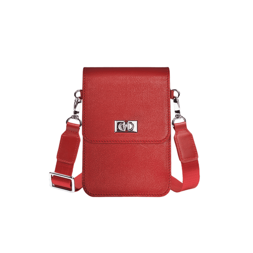 Designer Handcrafted Red Leather Bag for Phone