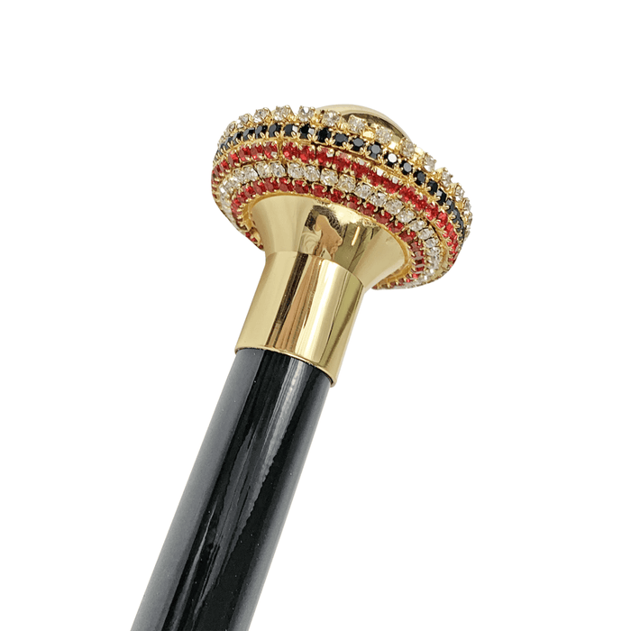 Designer Handle Special Crystals Walking Stick