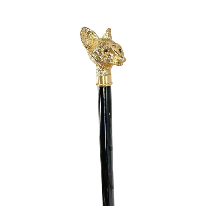 Designer Handmade Fox 24K Gold-plated Walking Stick