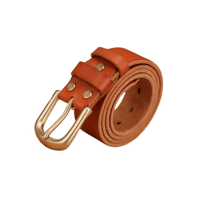 Designer Light Brown Leather Western Belt For Men