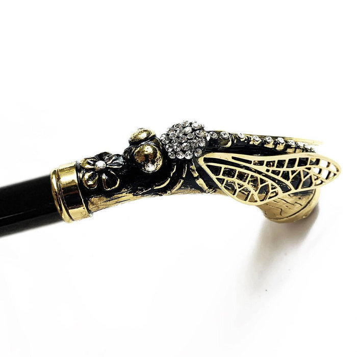 Designer Luxury Dragonfly Goldplated with Crystals