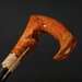 Designer Luxury Walking Stick with Coral Color Burl Wood Handle