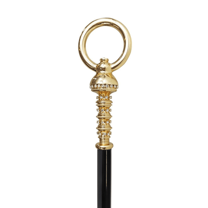 Designer Majestic 24K Gold-plated Brass Walking Stick