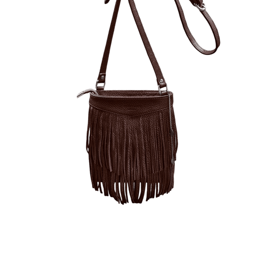 Designer Mini Crossbody Women's Leather Bag with Fringe