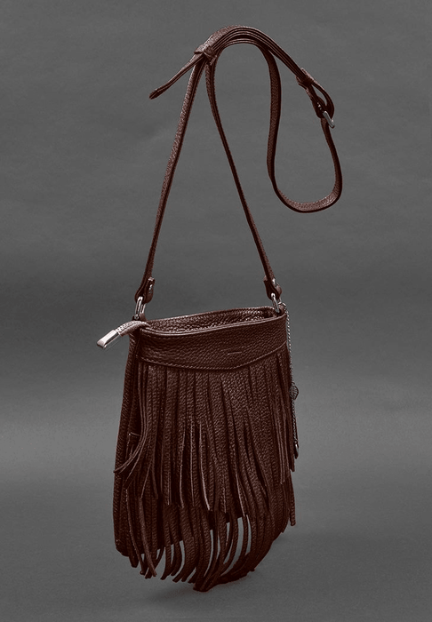 Designer Mini Crossbody Women's Leather Bag with Fringe