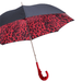 Designer Red Leather Leopard Print Double Cloth Umbrella