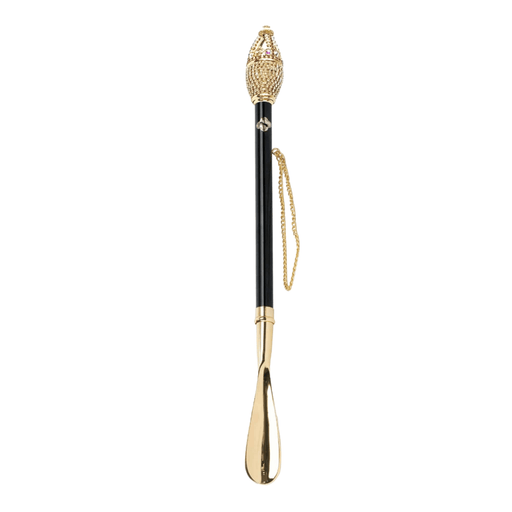 Designer Shoehorn with Golden Accents for Deluxe Comfort