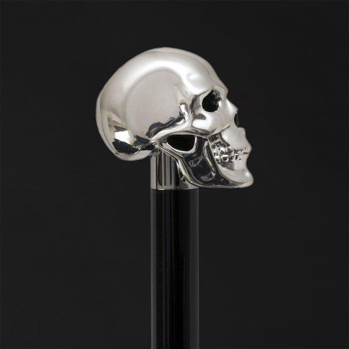 Designer Silver Skull Walking Stick Handle, Modern Walking Cane