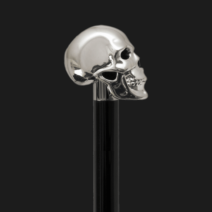 Designer Silver Skull Walking Stick Handle, Modern Walking Cane