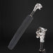 Designer Silver Tiger Handle Black Folding Umbrella