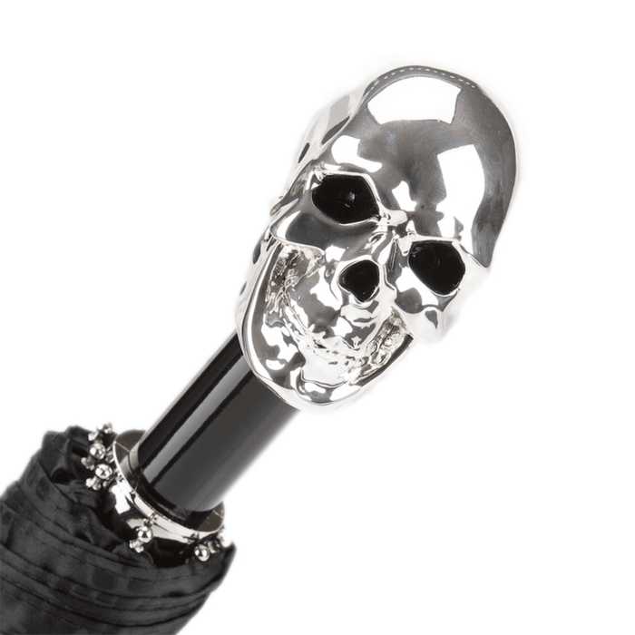 Designer Skulls Print Silver Skull Handle Umbrella for Men