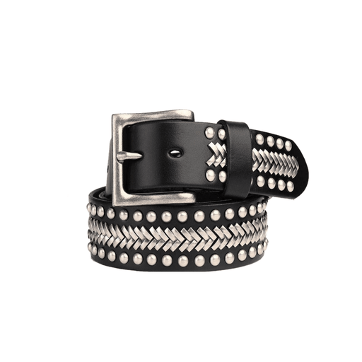 Designer Studded Belt With Chevrons, Sigurd Model