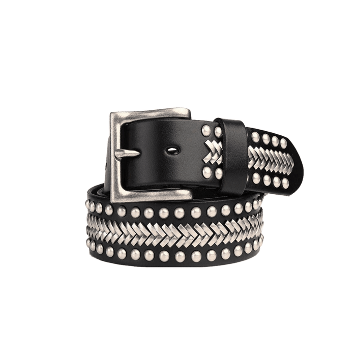 Designer Studded Belt With Chevrons, Sigurd Model