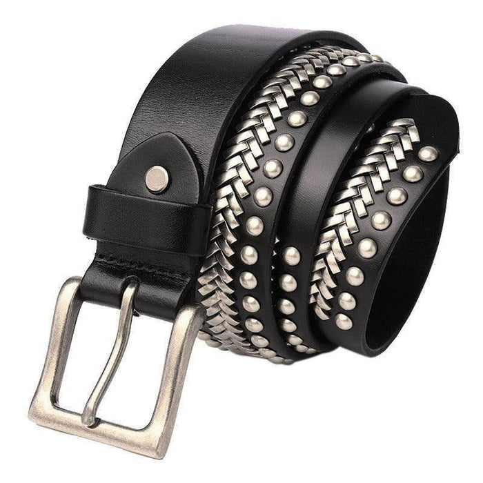 Designer Studded Belt With Chevrons, Sigurd Model