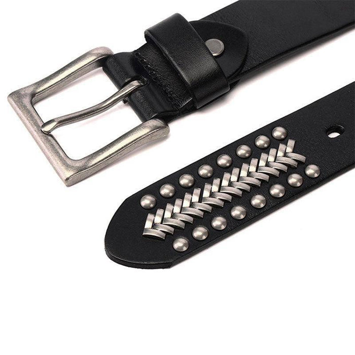 Designer Studded Belt With Chevrons, Sigurd Model