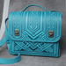 Designer Turquoise Leather Satchel & Briefcase: Genuine Leather Bag