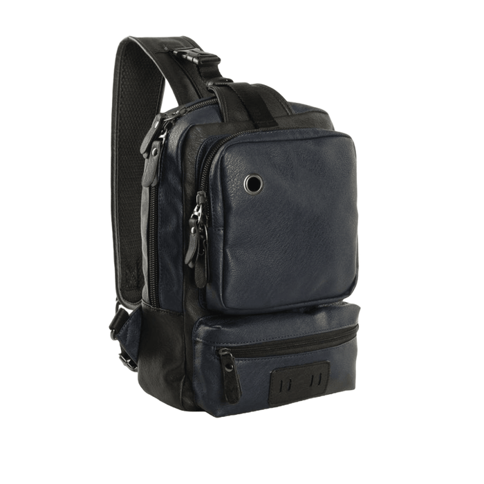 Designer Urban Leather Crossbody Backpack