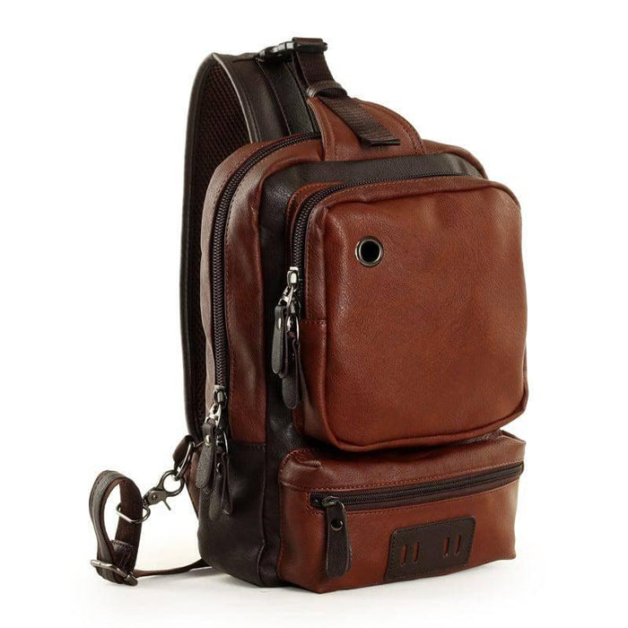 Designer Urban Leather Crossbody Backpack