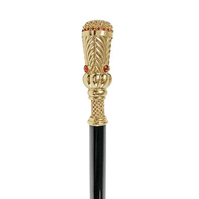 Designer Walking Stick in Gold-plated Brass Knob