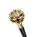 Designer Walking Stick with Rose in Golden Brass