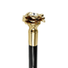 Designer Walking Stick with Rose in Golden Brass