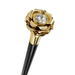 Designer Walking Stick with Rose in Golden Brass