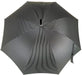 Double Cloth Men's Umbrella Classic Black with Striped Design