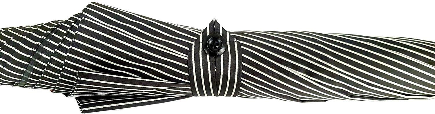 Double Cloth Men's Black Striped Umbrella - Artynov | Unique Handmade Accessories