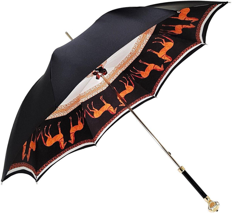 Double Cloth Umbrella with Printed Horses Design