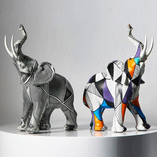 Modern Abstract Elephant Figurine