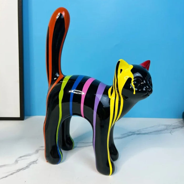 Vibrant Feline Figurine
