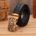 Dragon Gold Buckle Leather Belt For Men, Ghazan Model