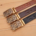 Dragon Gold Buckle Leather Belt For Men, Ghazan Model