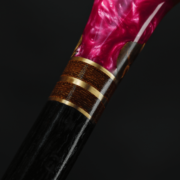 Pink Resin Walking Stick, Art Walking Cane For Young People