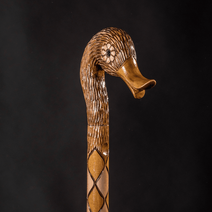 Duck Walking Stick, Walking Cane Hand Carved - Handmade